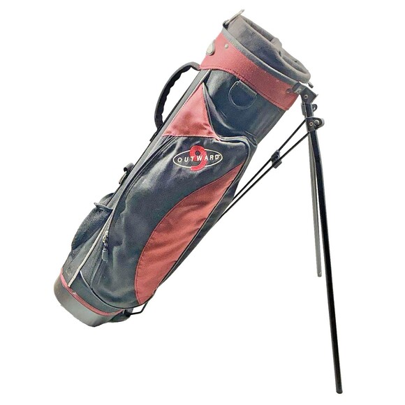 Outward 9 Golf Club Carrying/Stand Bag Red & Black with Handle & Zipper Pockets - Picture 1 of 11